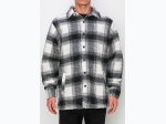 Men's Felted Plaid Overshirt - in Black/White