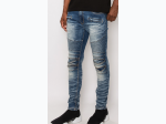 Men's Creased Biker Denim Jean - 2 Color Options