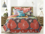 Virah Bella® Collection - "Hibiscus" Printed Quilt Set - Queen Size