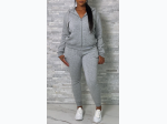 Women's Fleece Zip Down Hoodie Set - 4 Color Options