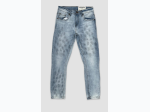 Boy's Logo Embossed Denim Jeans in Ice Blue Wash