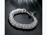 Women's Looped Double Linked Toggle Bracelet in Platinum