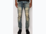 Men's Creased Denim Biker Jean