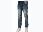 Men's Distressed Slim Fit Jeans in Dark Wash