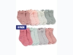 Baby Girl So Dorable 8pk Textured Pattern Solid Color Sock Set