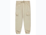 Girl's Star Ride fleece Cargo Jogger Pants in Ivory