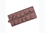 Chocolate Colored Holiday Silicone Candy Baking Mold