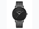 Men's Geneva Mesh Alloy Watch & Bracelet Set in All Black