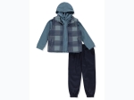 Infant Boy Tahari 3pc Hoodie, Vest & Jogger Set in Navy