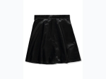 Girl's Faux Leather A-Line Skirt in Black