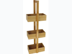 30" Tall Three-Level Bamboo Wood Organizing Shelf