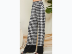 Women's Houndstooth Palazzo High Waisted Pant