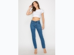 Women's Straight Leg Denim Boyfriend Jeans in Medium Wash