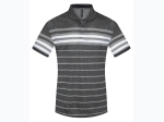 Men's Silverstone Striped Polo in Dark Grey