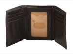 Men's Brand Name RFID Trifold Wallet - Black