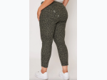 Missy Plus Size High-Rise Ankle Jogger - Olive Cheetah