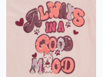 Girl's Paw Print Always in a Good Mood Reverse Sequin T-Shirt