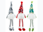 Knitted LED Festive Long Legged Gnome Shelf Sitter - 3 Color Options