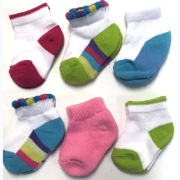 Infant Quarter Socks 12 Pack - Assorted Colors