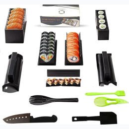 13 Pieces Pro Sushi Kit – Chef’s Knife, Cutting Mold, Avocado Slicer and More