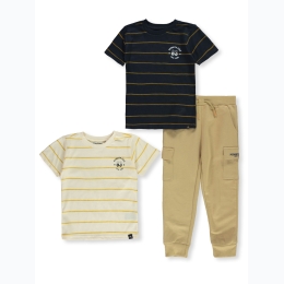 Boy's Kenneth Cole 3pc T-Shirt & Tan Cargo Jogger Set - Sizes 4-6