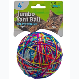 4" Jumbo Yarn Ball Pet Cat Toy with Bell
