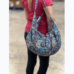 Lightweight Multicolor Paisley Print Hobo Style Tote Bag - 14"x22"