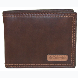 Men's Brand Name RFID Protected Passcase Bifold Wallet in Brown