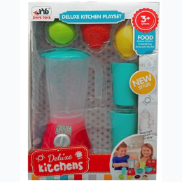 Kitchen Classic Blender Appliance with Accessories and Three Fruits Pretend Playset