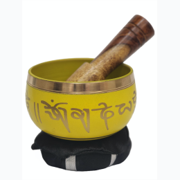 Yellow 3"D Tibetan Singing Bowl Set