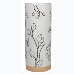 Ceramic Floral Vase - White