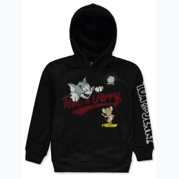 Boy's Tom & Jerry Cat & Mouse Hoodie in Black