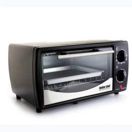 Better Chef 9 Liter Toaster Oven Broiler- Black With Stainless Steel Front