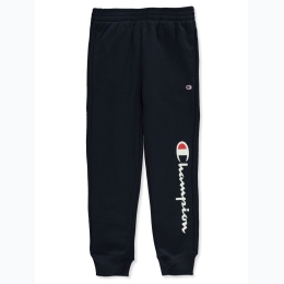 Boy's Champion Vertical Script Logo Jogger Pants in Navy