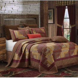 Virah Bella® Collection - Montana Cabin Red/Tan Quilt Set - Full/Queen Size