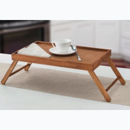 Home Basics Folding Multi-Purpose Wood Bed Tray