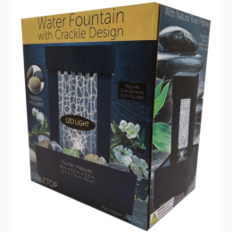 Battery-Operated Water Fountain with Crackle Design Stones Included