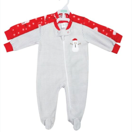 2-Pack Fleece Sleep and Play - Snowman - 0-3 Months