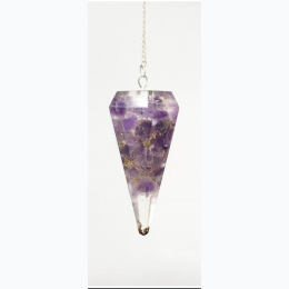 Large Amethyst Orgone Pendulum with Chain