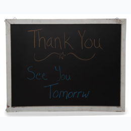 Wooden Frame Chalkboard for Wall - Large 19in - Worn White Frame