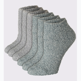 Women’s ‘Hanes’ Cozy Socks 6 Pack in Grey