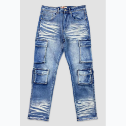 Men's Relaxed Fit Utility Cargo Pants in Indigo