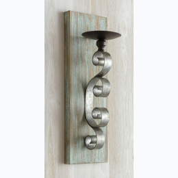 Green Antiqued Wall Sconce - 19" x 6" x 6"