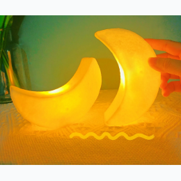 LED Crescent Moon-Shaped Nightlight in White