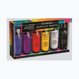 Classic Acrylic Paints and Brush Set