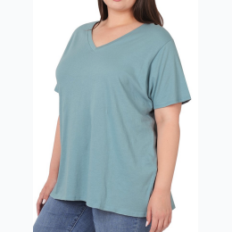 Plus Size V-Neck Boyfriend T-Shirt - 3 Color Options