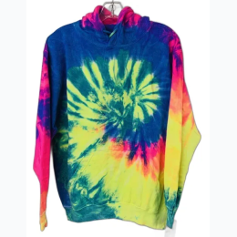 Adult Tie Dye Pullover Hoodie - Neon Multi