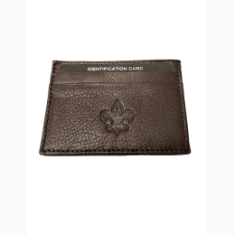 Men's Westport Fluer De Lis Genuine Leather Money Clip Wallet in Brown
