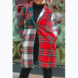 Women's Long Body Checkered Coat