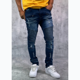 Men's Blind Trust Rip & Repair Moto Jeans - DARK - SIZE 44/32L